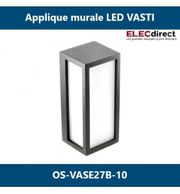 GTV Lighting - Applique murale LED VASTI - 100x110x252 - 1xE27 - Noir - Réf : OS-VASE27B-10