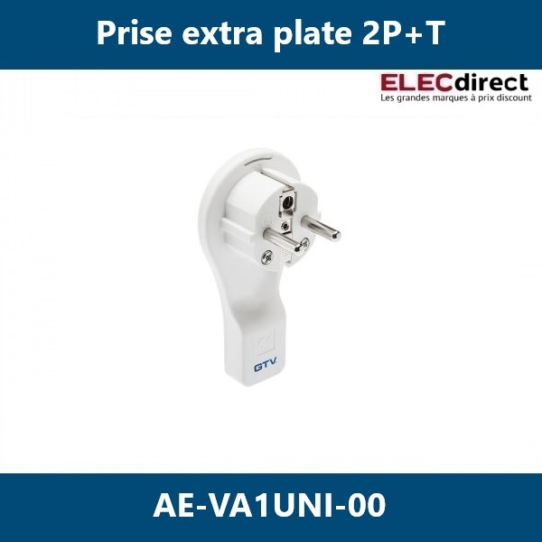 GTV Lighting - Prise extra plate - 2P+T - Blanc - Réf.: AE-VA1UNI-00