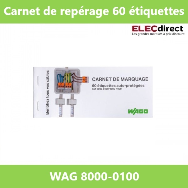 WAGO - Carnet de repérage 60 étiquettes - Réf.: WAG 8000-0100