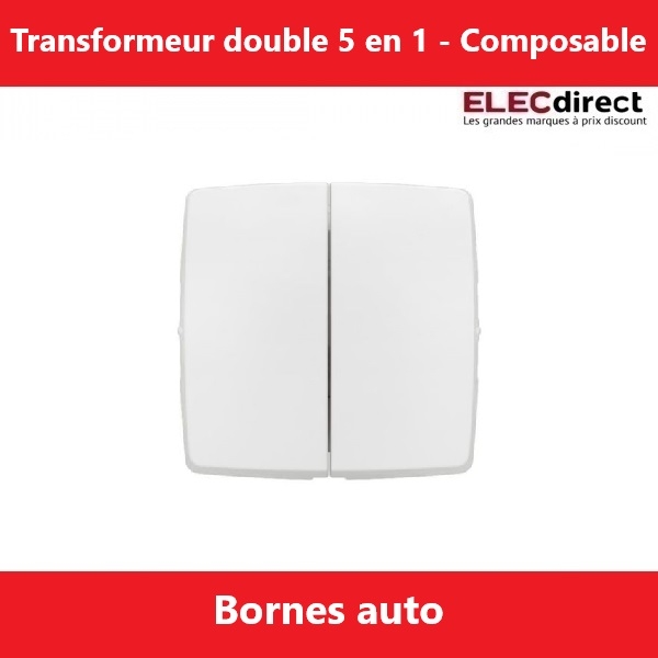 Legrand - Transformeur double 5 en 1 - interrupteur - va et vient - poussoir double - Saillie - Composable - Réf.: 086120L