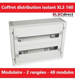 Legrand - Coffret de distribution 48 modules - 2 rangées de 24M - Tout modulaire - XL3 160 - Réf.: 401802