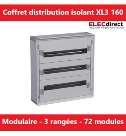 Legrand - Coffret de distribution 72 modules - 3 rangées de 24M - Tout modulaire - XL3 160 - Réf.: 401803