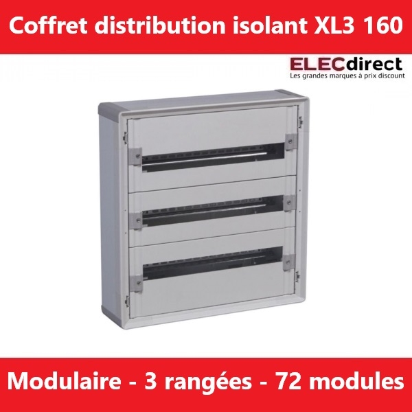 Legrand - Coffret de distribution 72 modules - 3 rangées de 24M - Tout modulaire - XL3 160 - Réf.: 401803