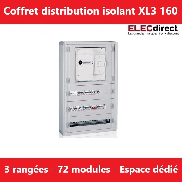 Legrand - Coffret de distribution 72 modules - avec espace dédié - XL3 160 - Réf.: 401815