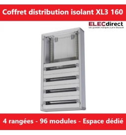 Legrand - Coffret de distribution 96 modules - AVEC espace dédié pour kit de branchement - XL3 160 - Réf.: 401816