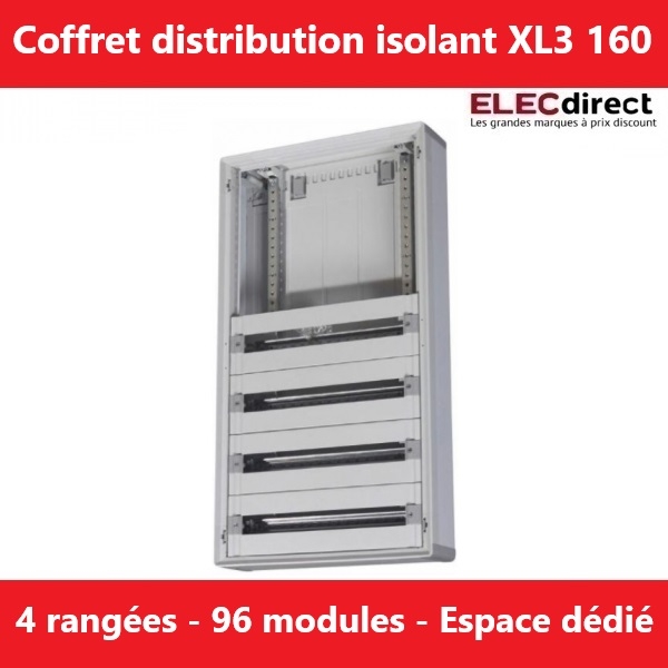 Legrand - Coffret de distribution 96 modules - AVEC espace dédié pour kit de branchement - XL3 160 - Réf.: 401816