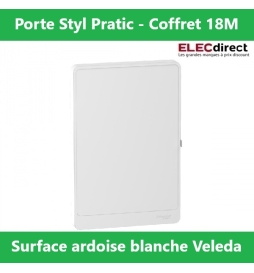 Schneider - Resi9 - porte styl pratic - Blanc coffret 18M - 3R - Réf : R9H18423P