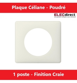 Legrand - Plaque Céliane Poudré 1 poste - finition Craie - Réf.: 066701