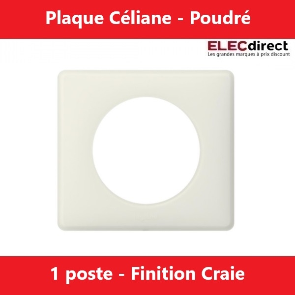 Legrand - Plaque Céliane Poudré 1 poste - finition Craie - Réf.: 066701