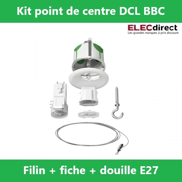 Schneider - Multifix Air - Kit Point de centre DCL BBC + Filin + Fiche + Douille E27 - Réf : IMT35229