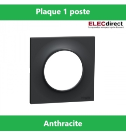 Schneider Odace - Plaque 1 poste - ANTHRACITE Styl - Réf.: S540702