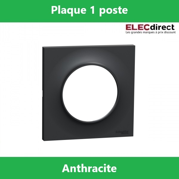 Schneider Odace - Plaque 1 poste - ANTHRACITE Styl - Réf.: S540702