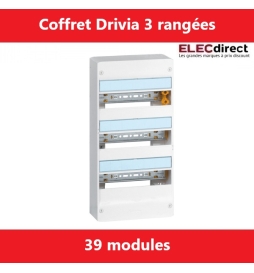 Legrand - Coffret DRIVIA 39 Modules - 3 Rangées de 13M - largeur 250mm - Réf.: 401213