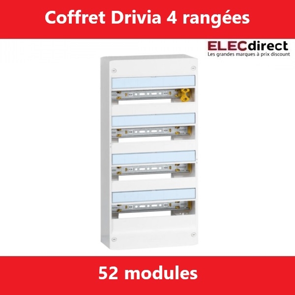 Legrand - Coffret DRIVIA 52 Modules - 4 Rangées de 13M - largeur 250mm - Réf.: 401214