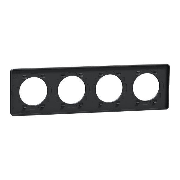 Schneider - Plaque 4 postes entraxe 71 mm Odace - Hor/vert - ANTHRACITE Touch - Réf.: S540808