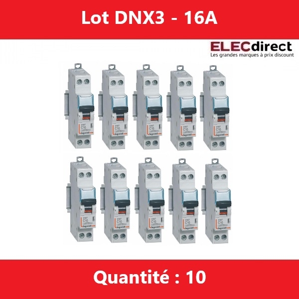 LEGRAND - LOT DE 10 DISJONCTEURS DNX3 16A - VIS/VIS - 406774 X 10