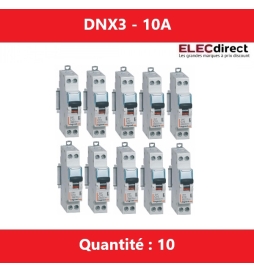 LEGRAND - LOT DE 10 DISJONCTEURS DNX3 10A - VIS/VIS - 406773 x 10