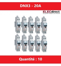 LEGRAND - LOT DE 10 DISJONCTEURS DNX3 20A - VIS/VIS - 406775 x 10