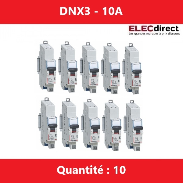 LEGRAND - LOT DE 10 DISJONCTEURS AUTO DNX3 10A - 406782 x 10