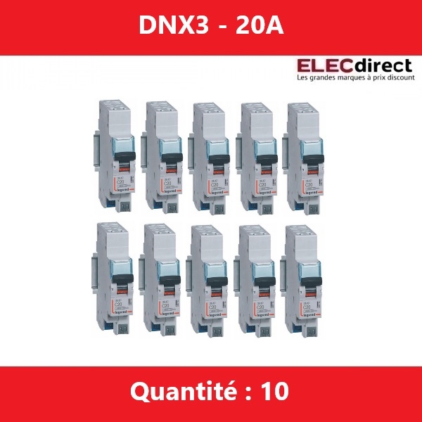 LEGRAND - LOT DE 10 DISJONCTEURS AUTO DNX3 20A - 406784 x 10