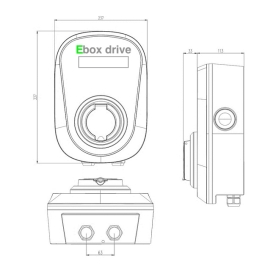 Ebox drive - Borne de recharge - 22KW - 32A - 400V - Triphasée AC - Réf : EBOX22KWT2S