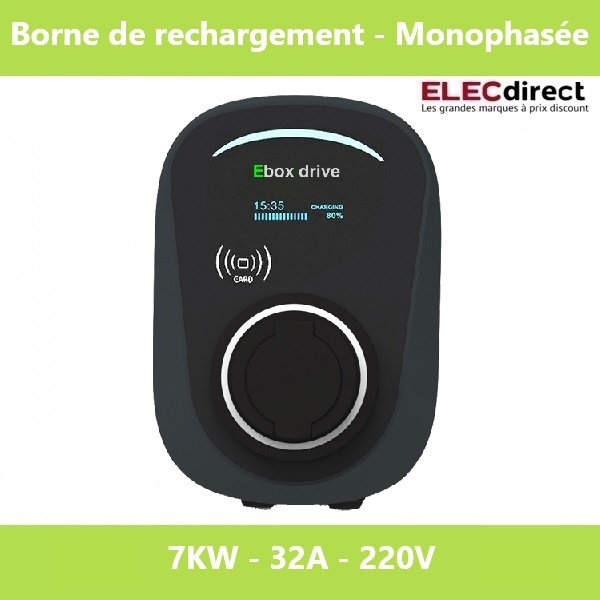 Ebox drive - Borne de recharge Plug and Play - 7KW - 32A - 220V - Monophasée AC - Réf : EBOX7KWT2SPP