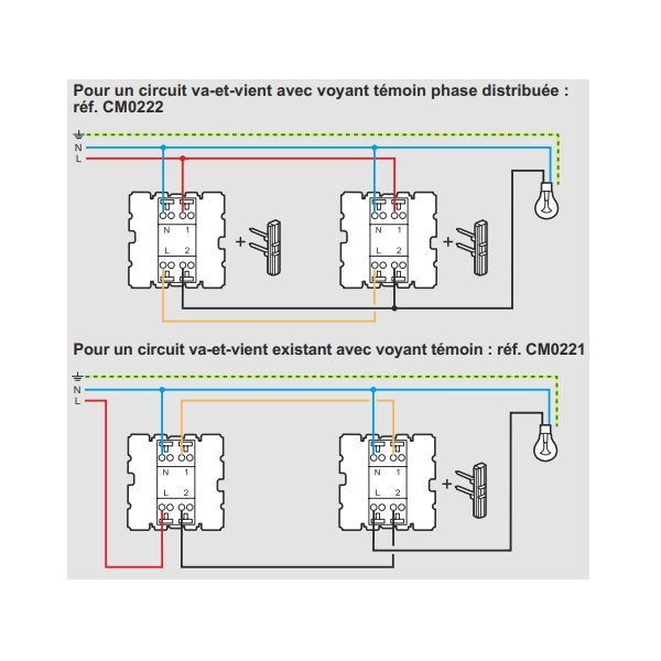 Legrand - Céliane - Voyant LED bleu fonction témoin pour câblage phase distribuée - 230V -  Réf : CM0222