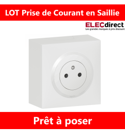 Legrand - Dooxie - LOT Prise de courant Saillie 1 poste complet - Réf : 600041+600801+600335