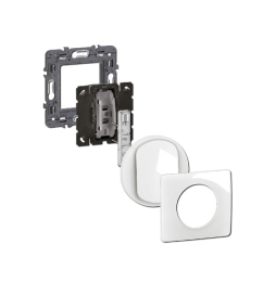 Legrand - Céliane 2024 - Poussoir avec voyant lumineux complet 1 poste - Réf : 080251 + CM0031 + CM0220 + CB1001 + CP0001