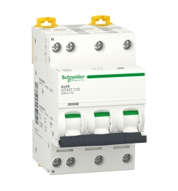 Schneider - Acti9 iDT40T - disjoncteur modulaire - 3P+N - 32A - courbe C - 4500A/6kA - A9P22732