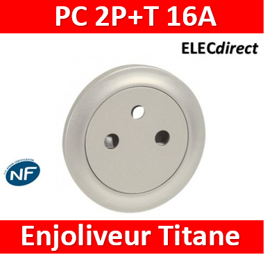 068111 Enjoliveur Céliane pour prise de courant 2P+T Surface - Blanc -  professionnel