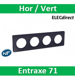 Schneider - Plaque 4 postes entraxe 71 mm Odace - Hor/vert - ANTHRACITE Touch - Réf.: S540808