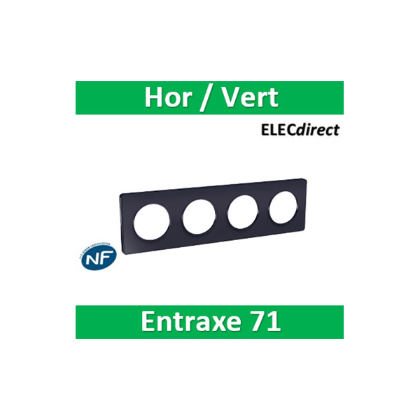 Schneider - Plaque 4 postes entraxe 71 mm Odace - Hor/vert - ANTHRACITE Touch - Réf.: S540808