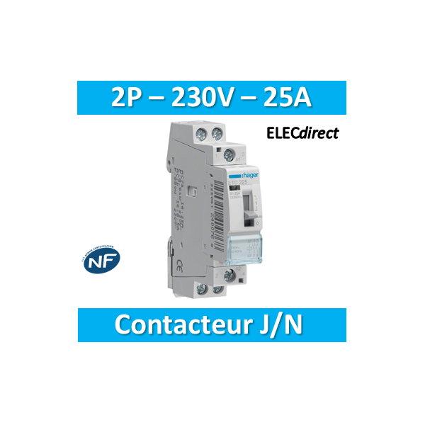 Hager ETC225S  Contacteur modulaire jour/nuit pour tableau elec