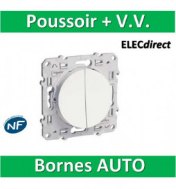 Schneider - Odace - Va-et-vient + poussoir - BLANC - 10A - 250V - Réf : S520285