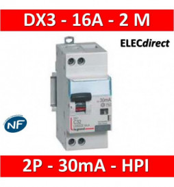 DX3 20A 30mA-Hpi 1P+N 230V LEGRAND 4107 54 Disjoncteur Différentiel Type F