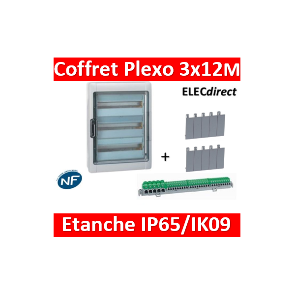 Legrand Coffret électrique étanche - 6x18 modules - 6 rangées - Plexo 3 -  Comparer avec
