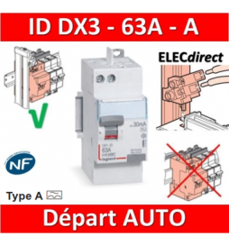 Interrupteur différentiel 2P automatique Legrand DX³
