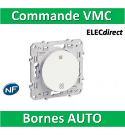 Schneider - Odace - Interrupteur VMC 2 positions - blanc - Réf : S520233