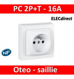 Legrand Oteo - Prise de courant 2P+T 16A - 230V - 086027 - ELECdirect Vente  Matériel Électrique