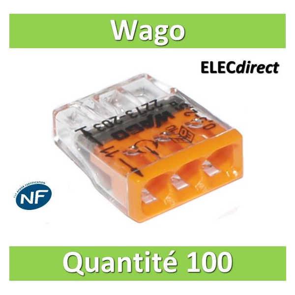 100 pièces Wago 2273-203 Boîte de jonction COMPACT Ø 0,5-2,5 mm²