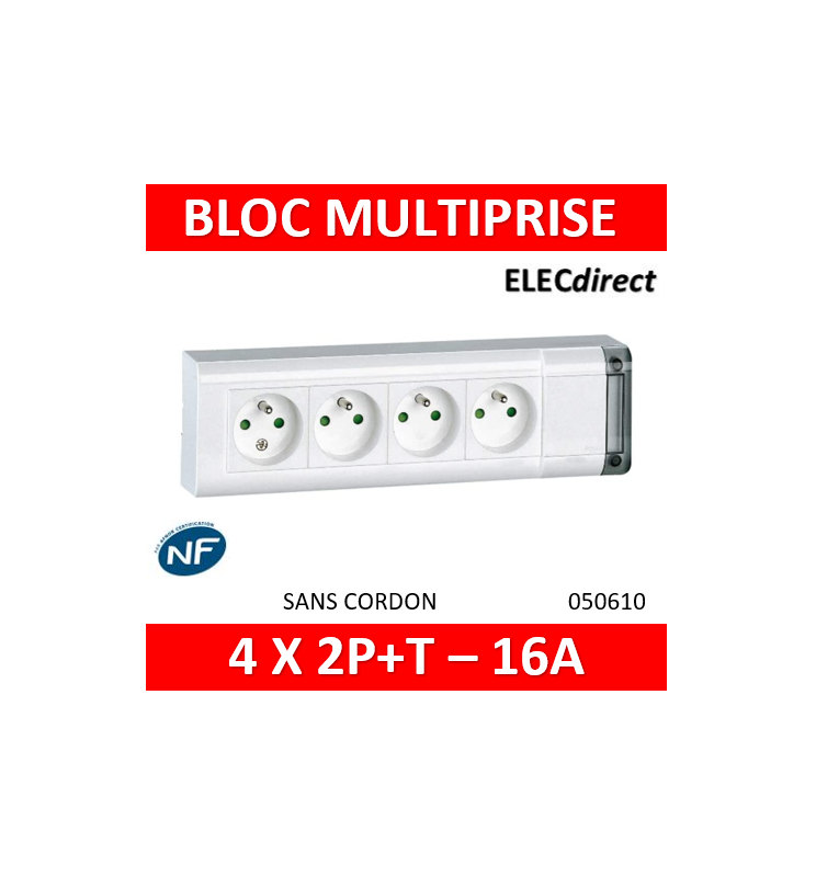 E44-Bloc multiprises 5 prises avec interrupteur à 8,90 € (Blocs 5