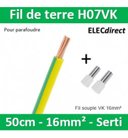 Câble de mise a la terre H07VK vert/jaune