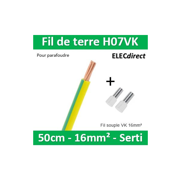 100 embouts de câblage Vert pour câble 6 mm2