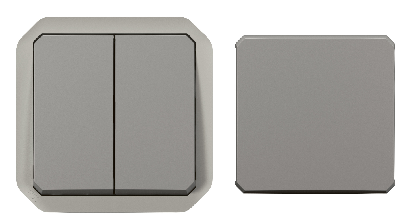 Legrand - Interrupteur / va-et-vient étanche Plexo prêt à poser saillie - 10AX - 250V - IP55 - IK08 - Gris - Réf : 069711L
