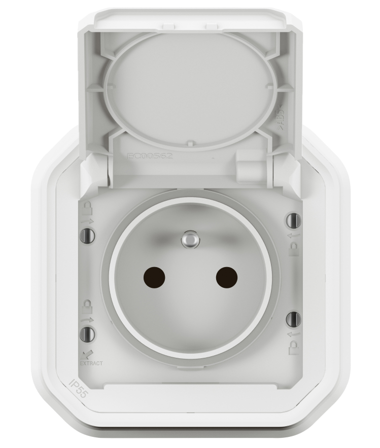 copy of Legrand - Prise de courant 2P+T 16A étanche Plexo prêt à poser encastrée - IP55 - IK08 - 250V - Gris - Réf : 069831L