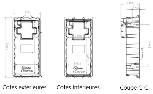 Cofrelec - Bac d'encastrement pour platine et tableau 2R ou 3