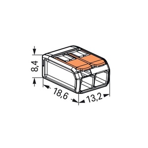 Bornes auto fils Souple / Rigide 2 x (0.08 à 4mm2) - Réf.: WAG 221-412