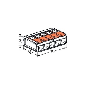 Bornes auto fils Souple / Rigide 5 x (0.08 à 4mm2) - Réf.: WAG 221-415