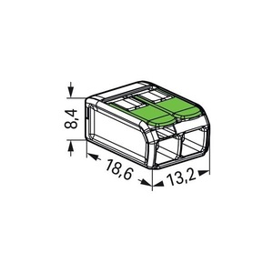 Bornes Verte auto fils souple et rigide 0,2 à 4mm2 - Réf : WAG 221-422